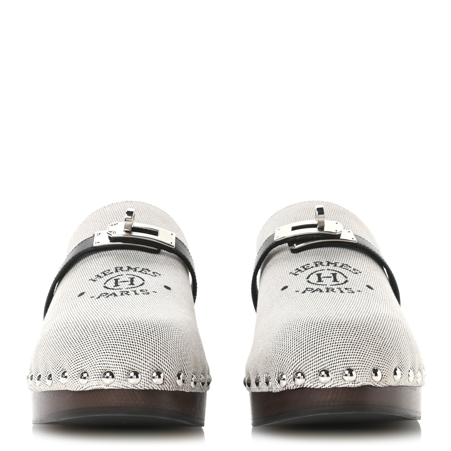 H Canvas Calfskin Carlotta Mules 37 Prunoir Black