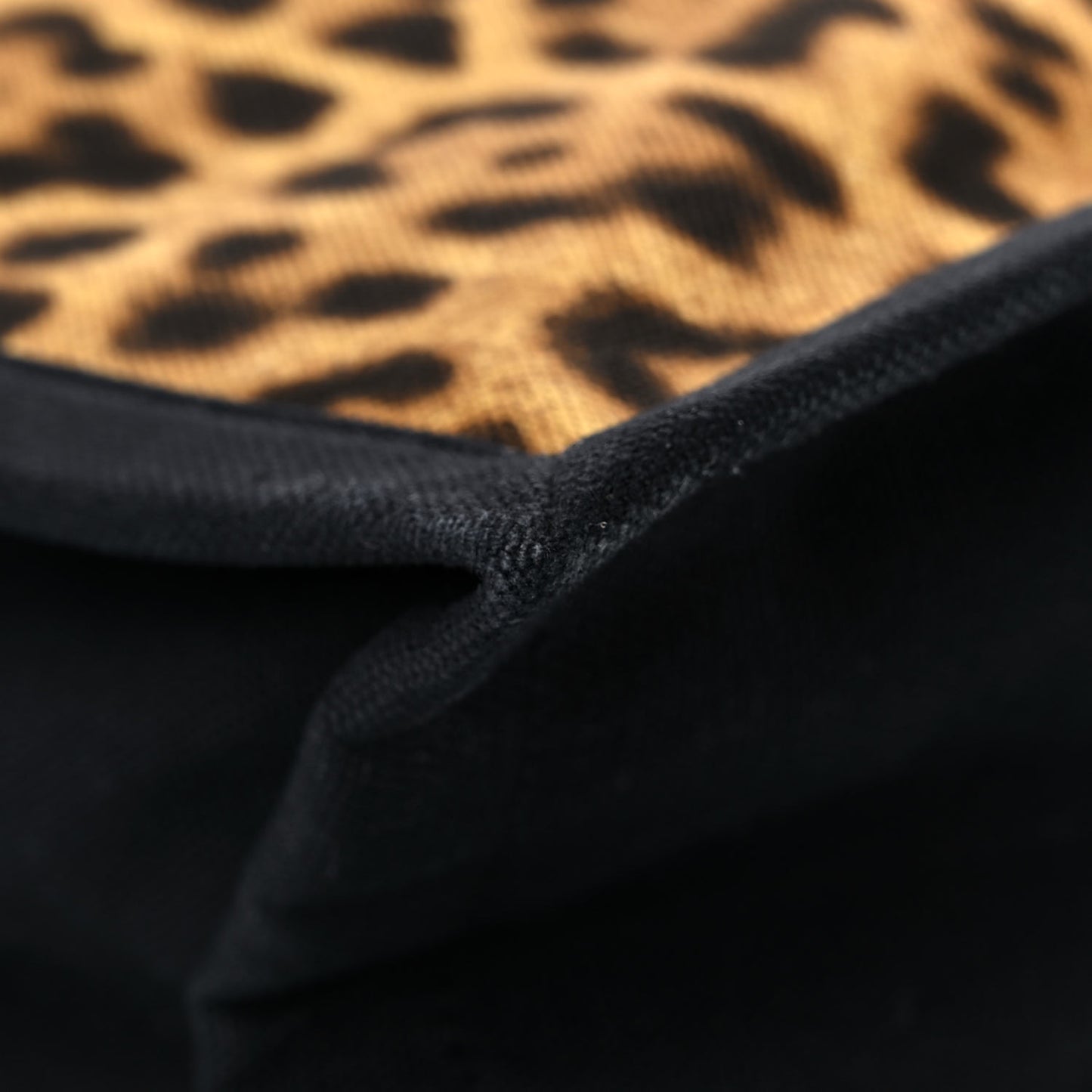 Canvas Calfskin Leopard Print Rive Gauche Noe Tote Natural Black