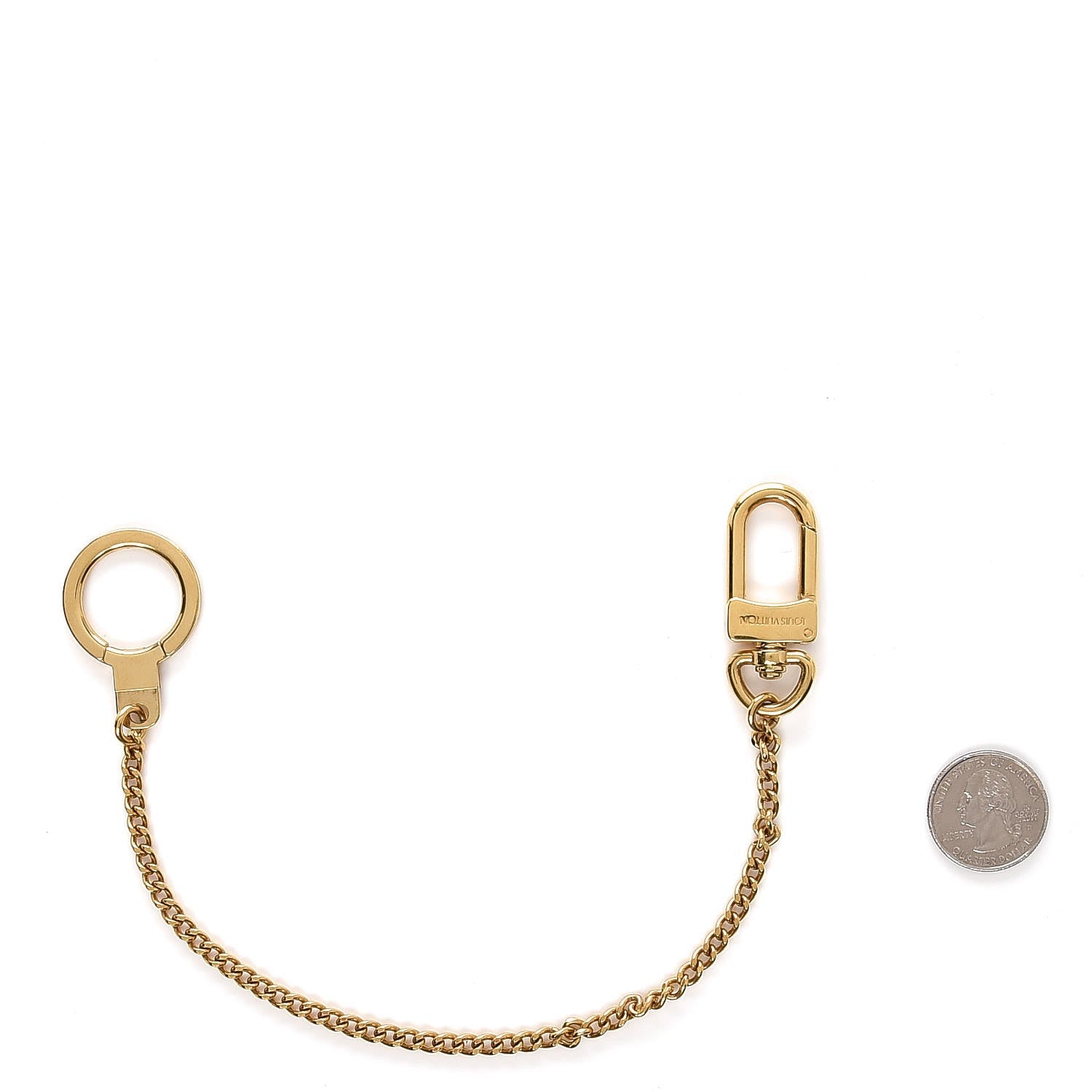 Louis Vuitton Metal Pochette Extender Key Ring Chain Gold 2 of 3