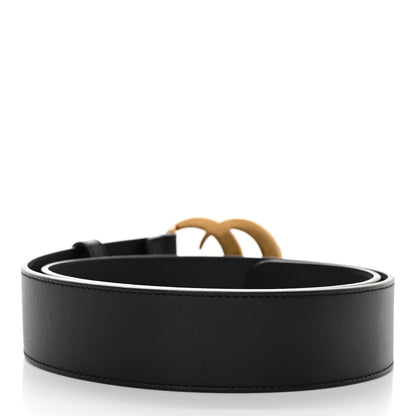 Gucci Moon Calfskin Pearl Double G 40mm Belt 85 34 Black Cream 2 of 7