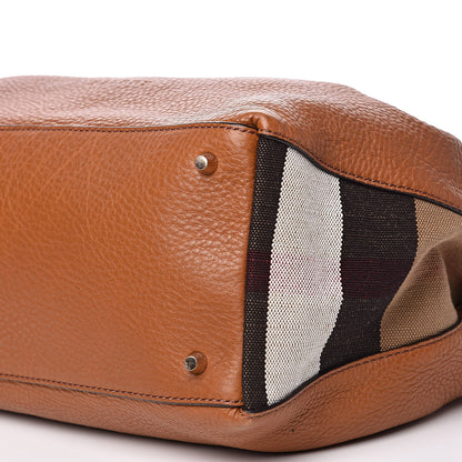 Burberry Brit Calfskin House Check Medium Maidstone Saddle Brown 9 of 11