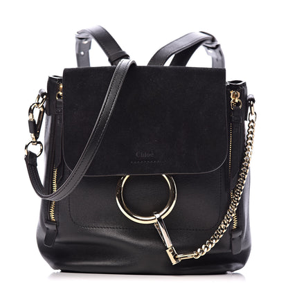 Chloe Suede Calfskin Small Faye Backpack Black 1 of 11