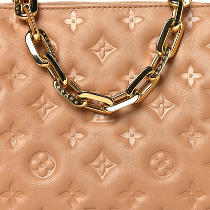 Louis Vuitton Lambskin Embossed Monogram Coussin PM Camel 9 of 11
