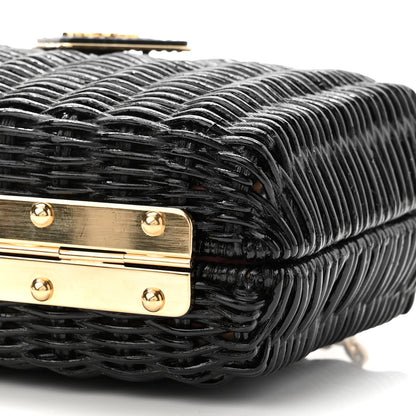 Prada Wicker Triangle Crossbody Clutch Black Petalo 8 of 8