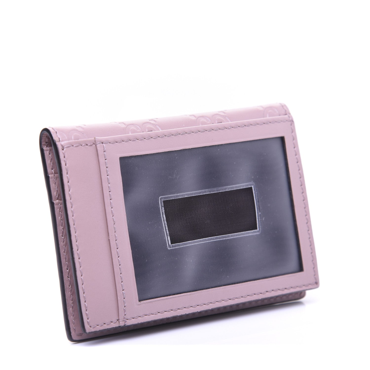 Gucci Guccissima Bow Train Pass Case Soft Pink 3 of 11