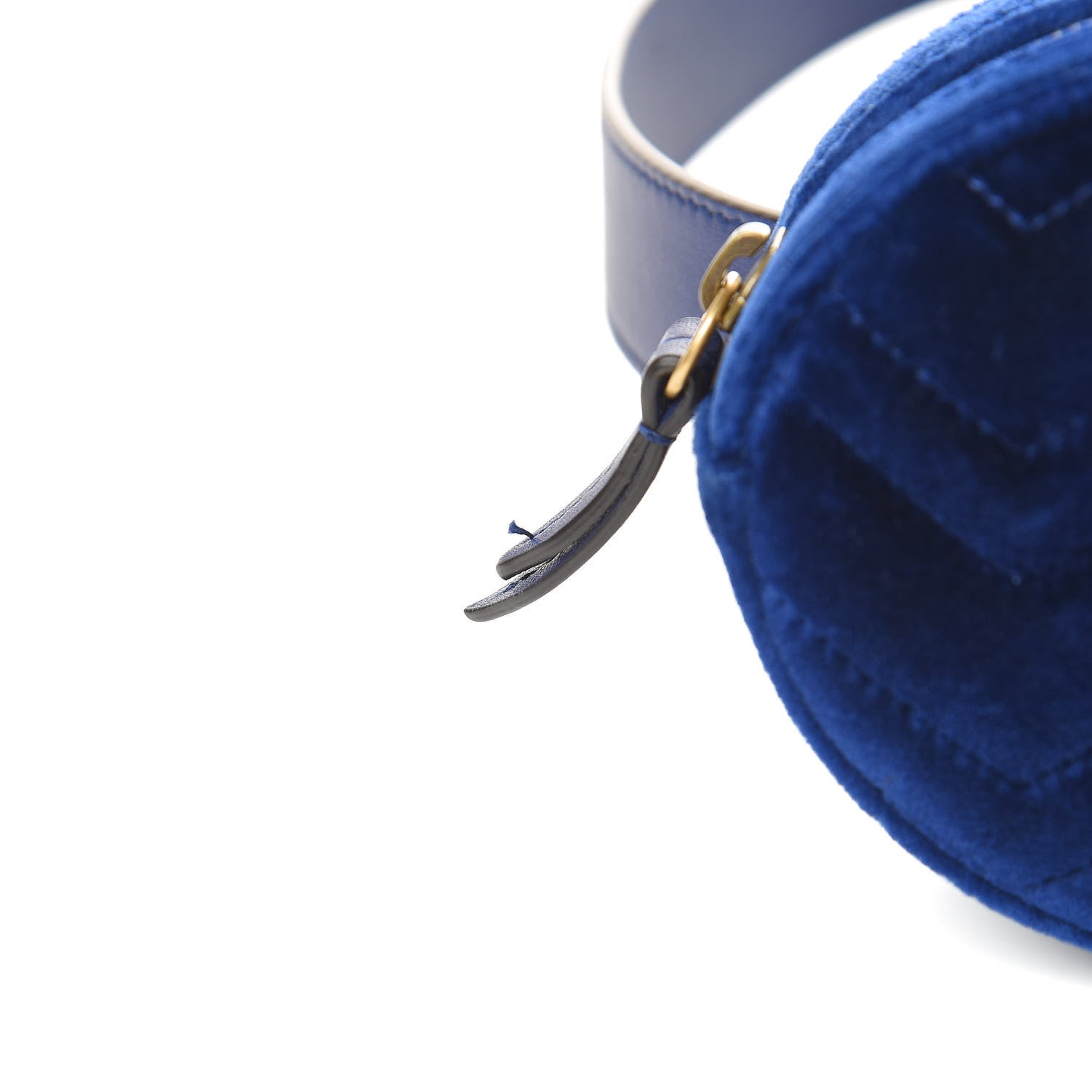 Gucci Velvet Matelasse GG Marmont Belt Bag 85 34 Cobalt Blue 10 of 13
