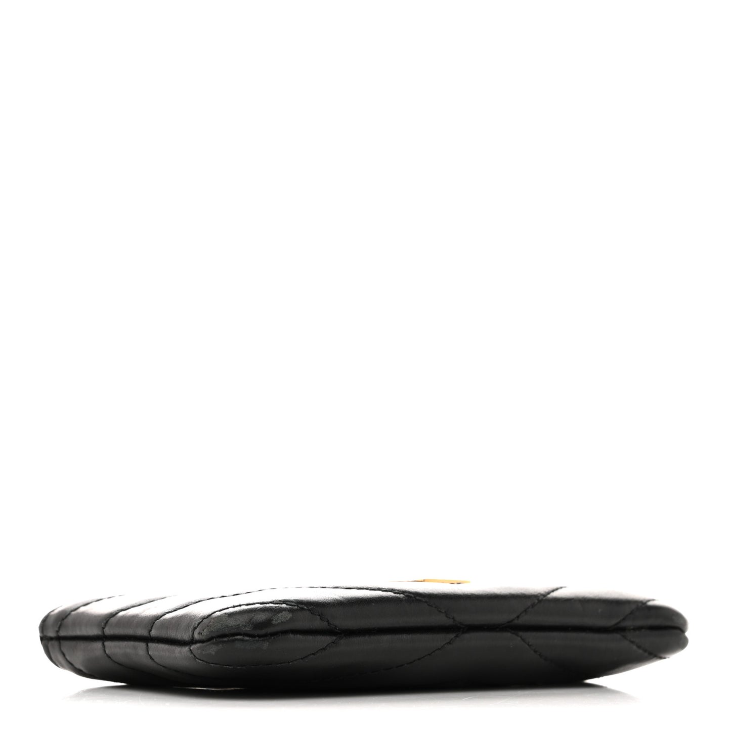 Calfskin Matelasse Monogram Key Pouch Black