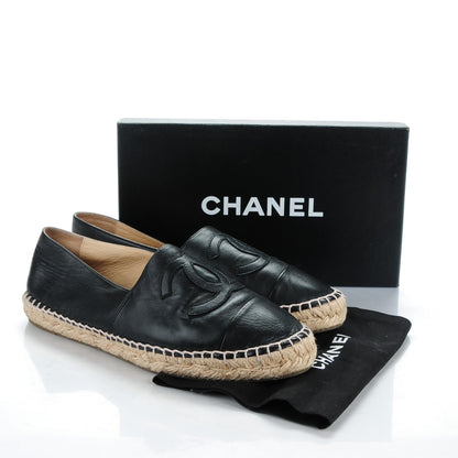 Chanel Lambskin CC Espadrilles 41 Black 12 of 12