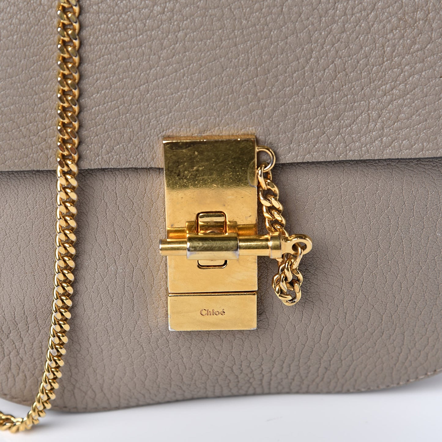 Grained Lambskin Mini Drew Shoulder Bag Motty Grey