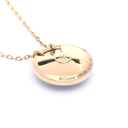 Cartier 18K Yellow Gold Diamond Mother of Pearl SM Amulette de Cartier Pendant Necklace 6 of 7