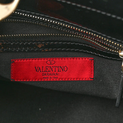 Valentino Garavani Patent Small Rockstud Double Handle Tote Black 6 of 11