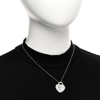 Tiffany Sterling Silver Return to Tiffany Heart Tag Key Pendant Necklace 2 of 4