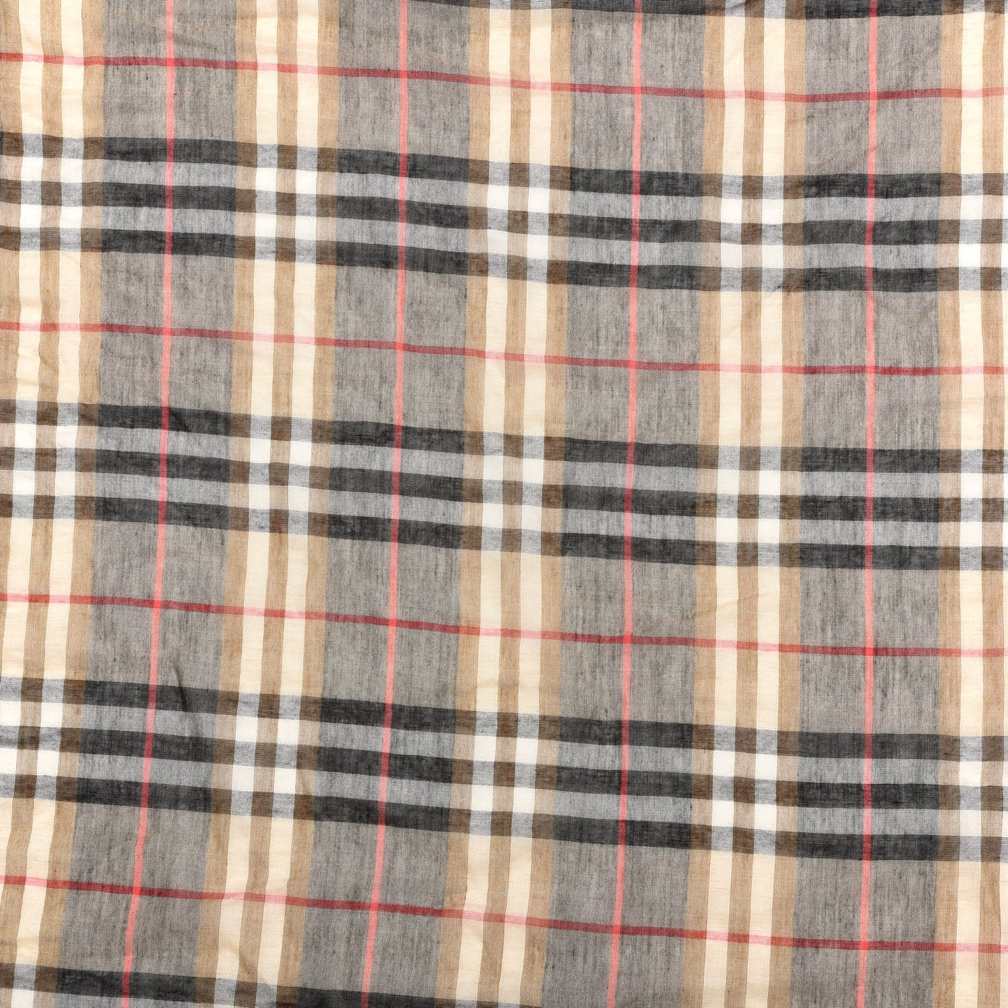 Modal Wool Castleford Check Lightweight Scarf Camel