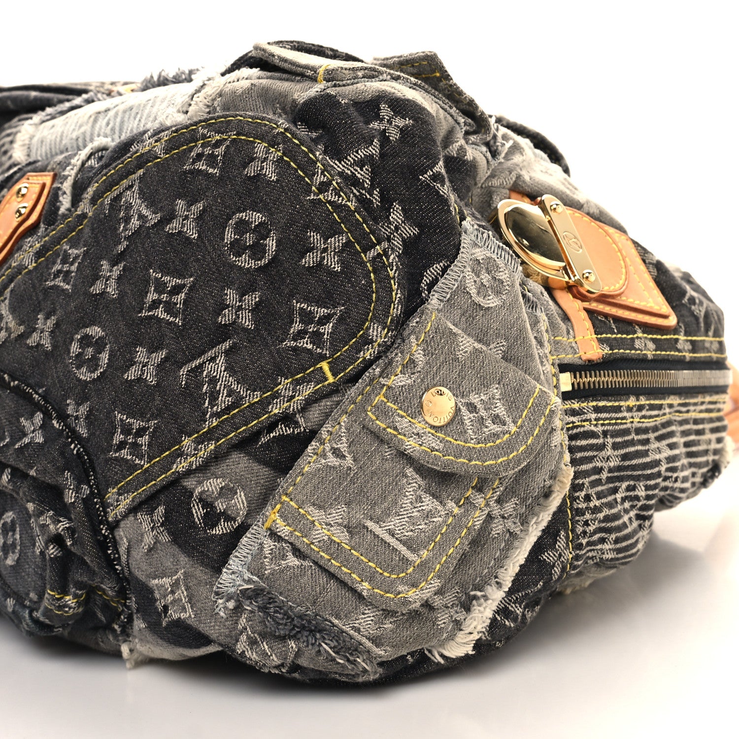 Louis Vuitton Denim Patchwork Bowly Black 10 of 13