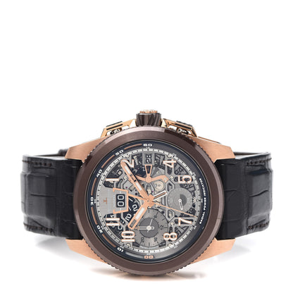 Jaeger-LeCoultre 18K Rose Gold Alligator 46mm Master Compressor Skeleton Chronograph Automatic Watch Brown Q203S540 2 of 3