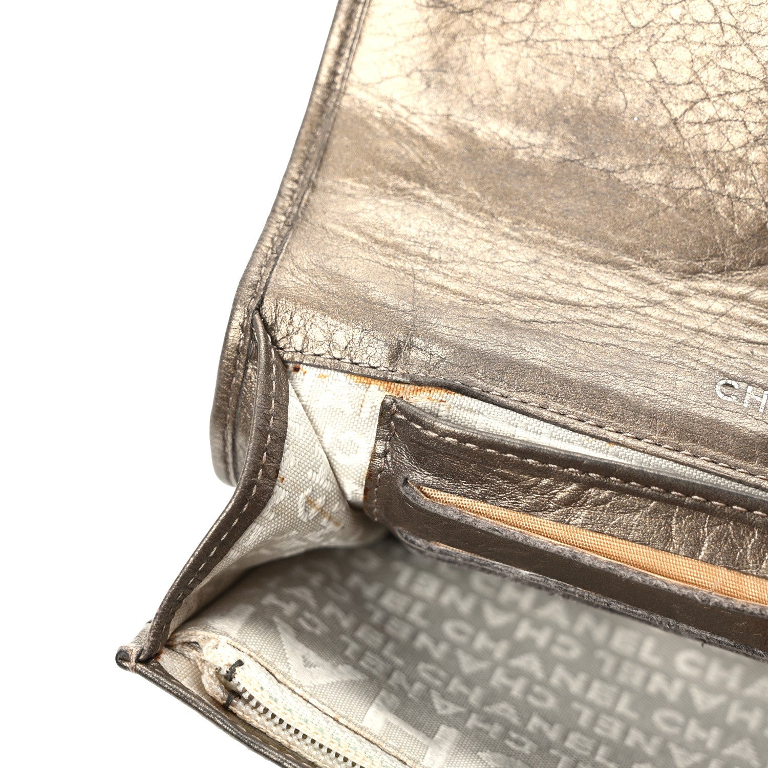 Chanel Distressed Calfskin Quilted Cambon Flap Wallet Bronze 7 of 9