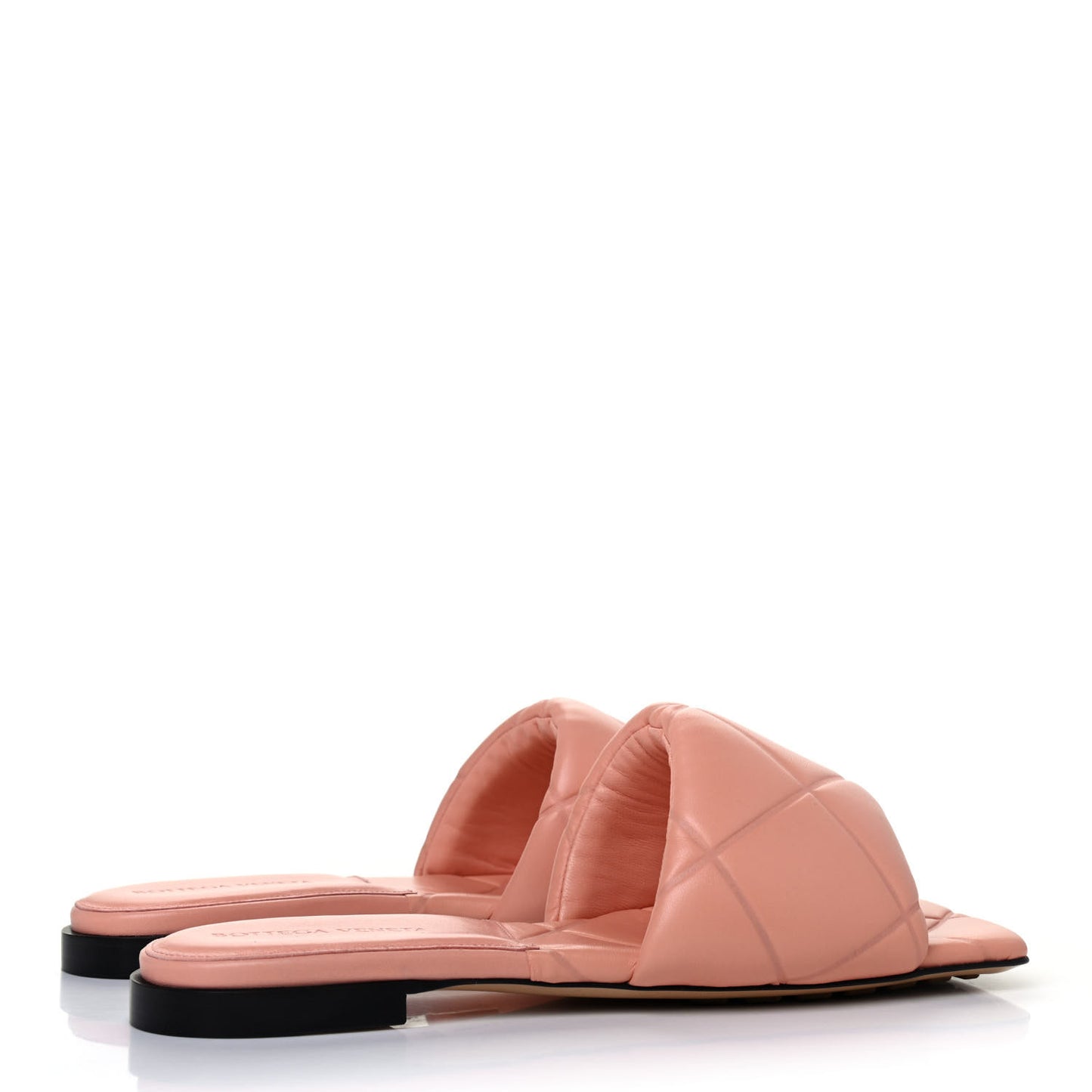 Nappa Quilted Rubber Lido Flat Sandals 36.5 Peachy
