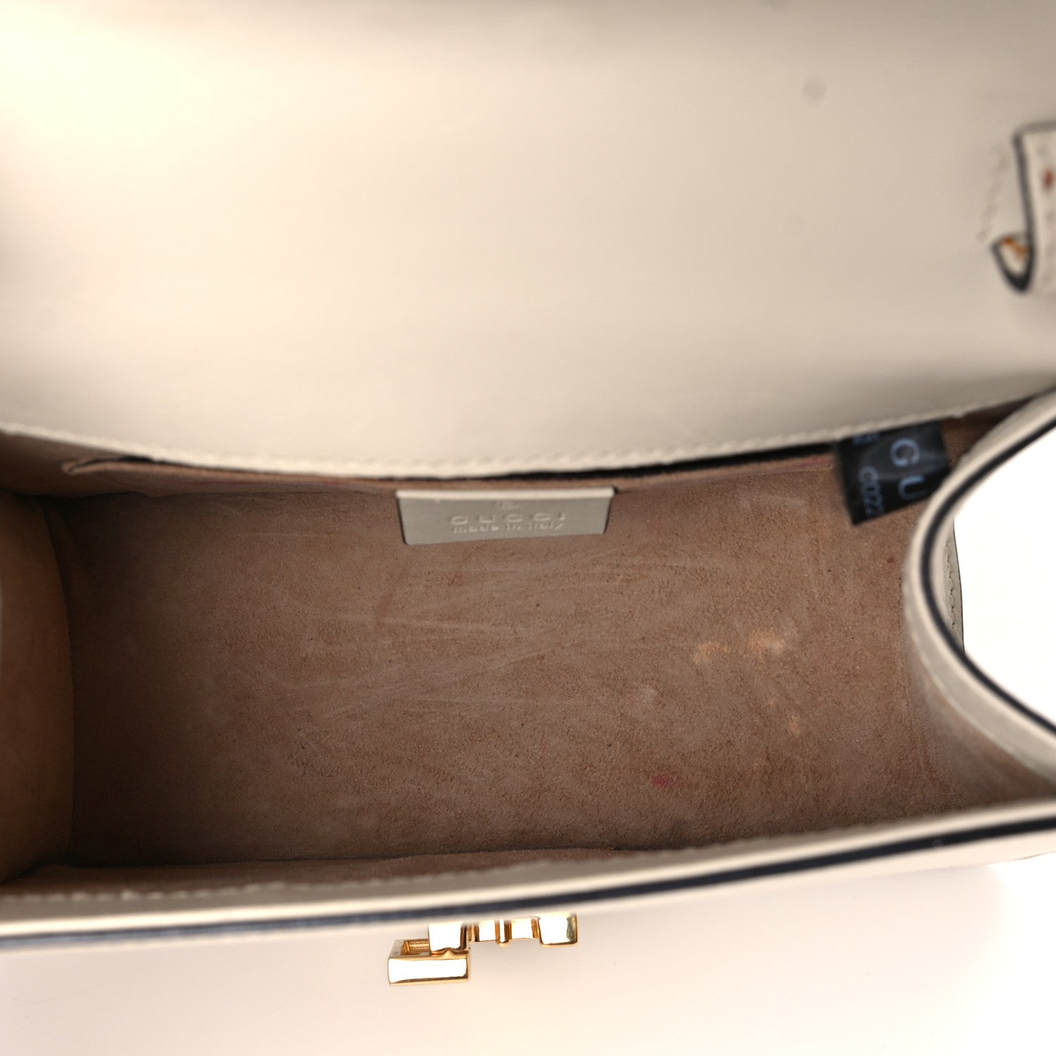 Gucci Calfskin Mini Sylvie Top Handle Bag White 5 of 11