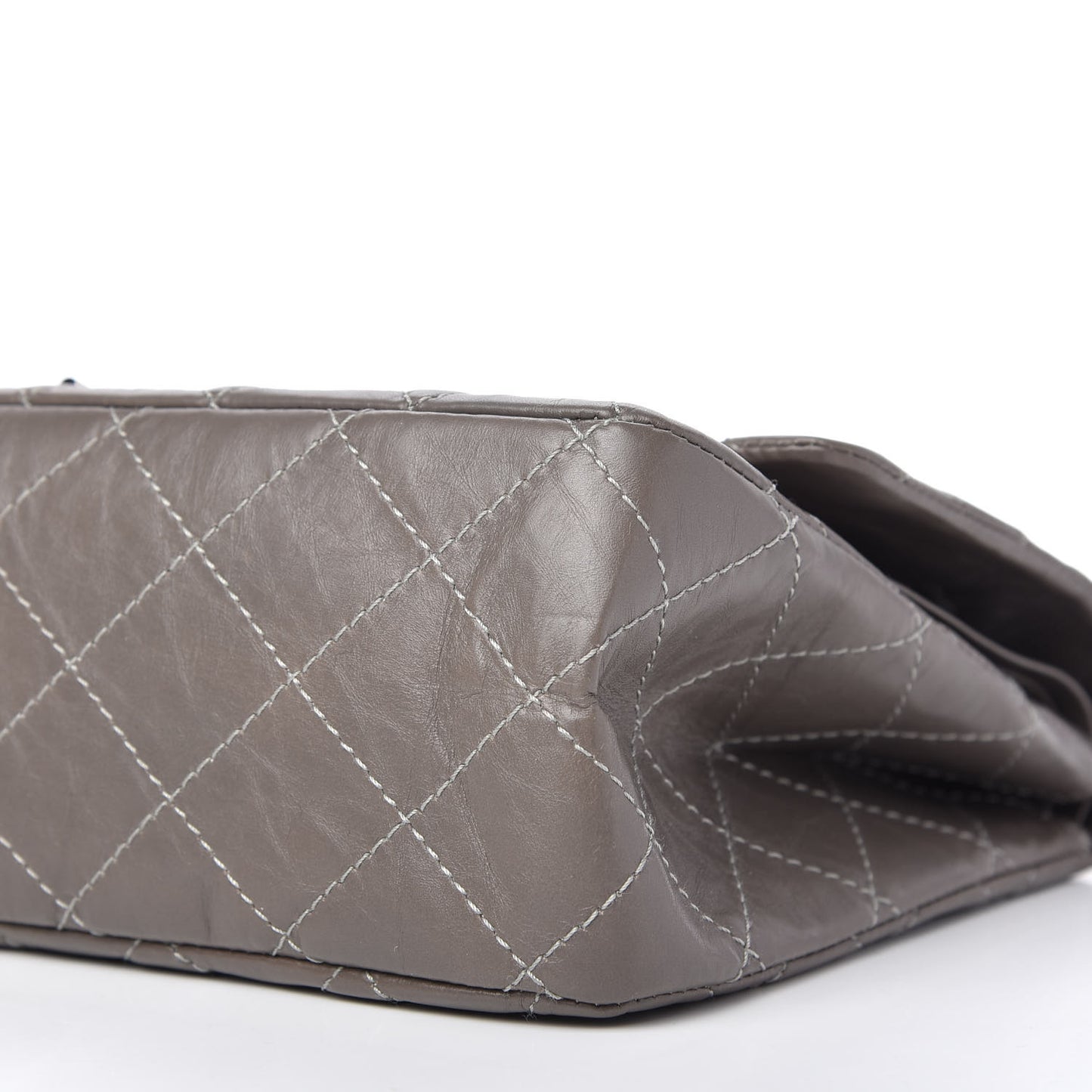 Aged Calfskin Quilted 2.55 Reissue 227 Flap Grey