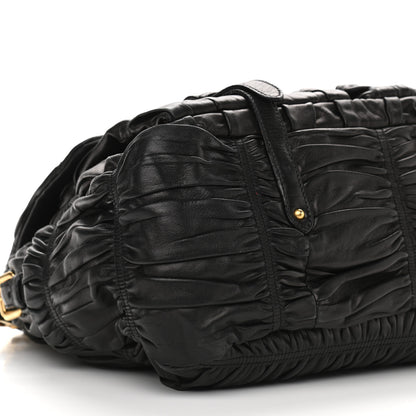 Prada Nappa Gaufre Messenger Tote Black 8 of 12