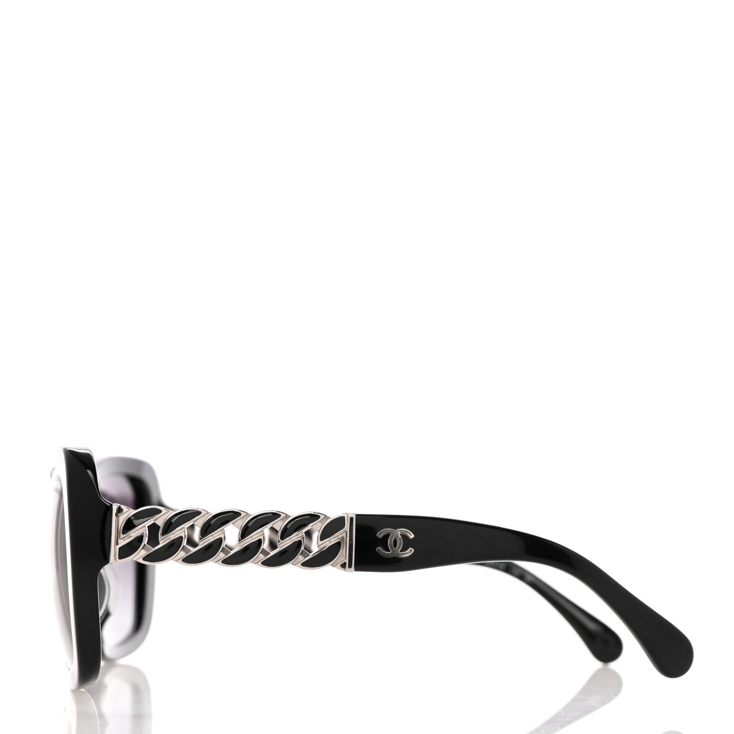 Chanel Acetate Metal Polarized Chain Square Sunglasses 5305 Black 3 of 8