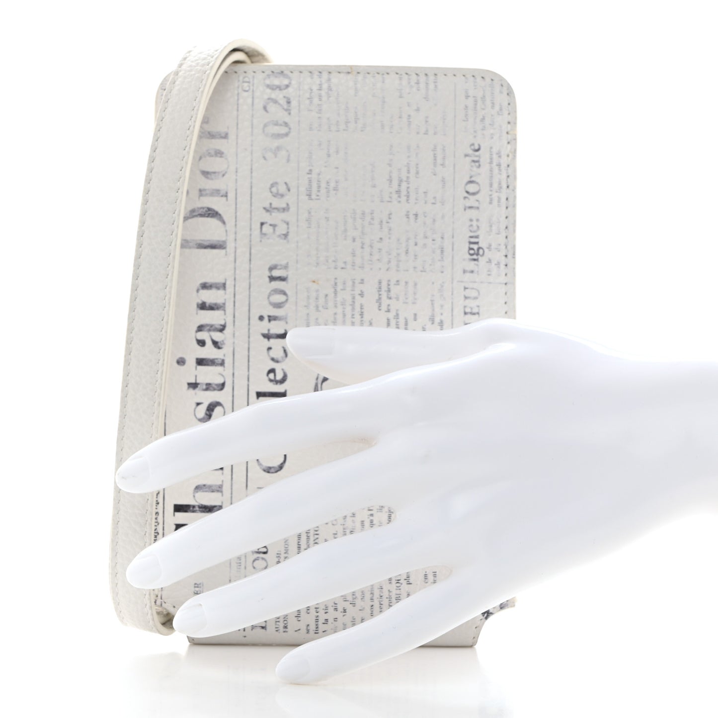 X DANIEL ARSHAM Grained Calfskin Newspaper Phone Holder White