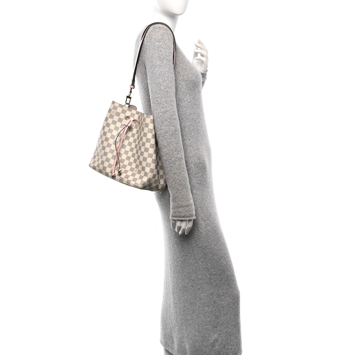 Louis Vuitton Damier Azur Neonoe MM Eau De Rose 2 of 9