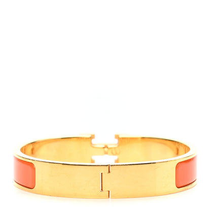 Hermes Enamel Narrow Clic Clac H Bracelet GM Orange 3 of 5
