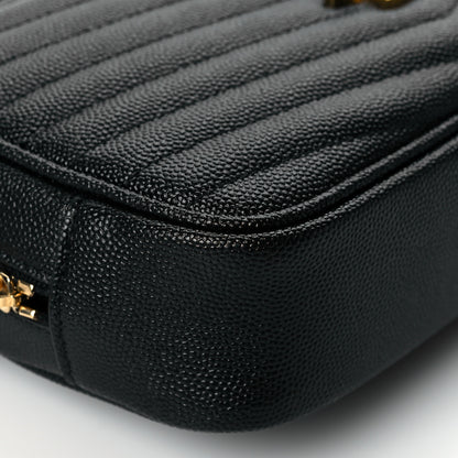 Saint Laurent Grain De Poudre Matelasse Monogram Mini Lou Camera Bag Black 9 of 10