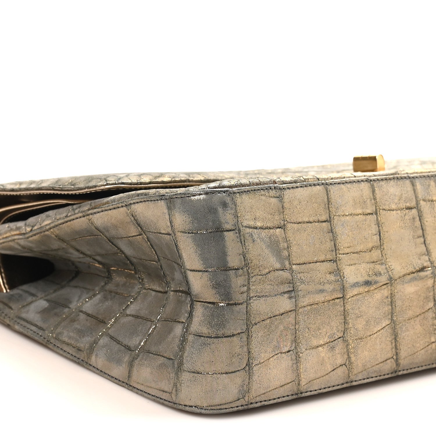 Chanel Metallic Alligator 2.55 Reissue 226 Flap Blue Gold 9 of 10