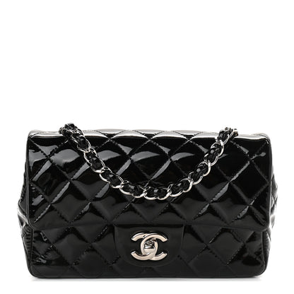 Chanel Patent Calfskin Quilted Mini Rectangular Flap Black 1 of 9
