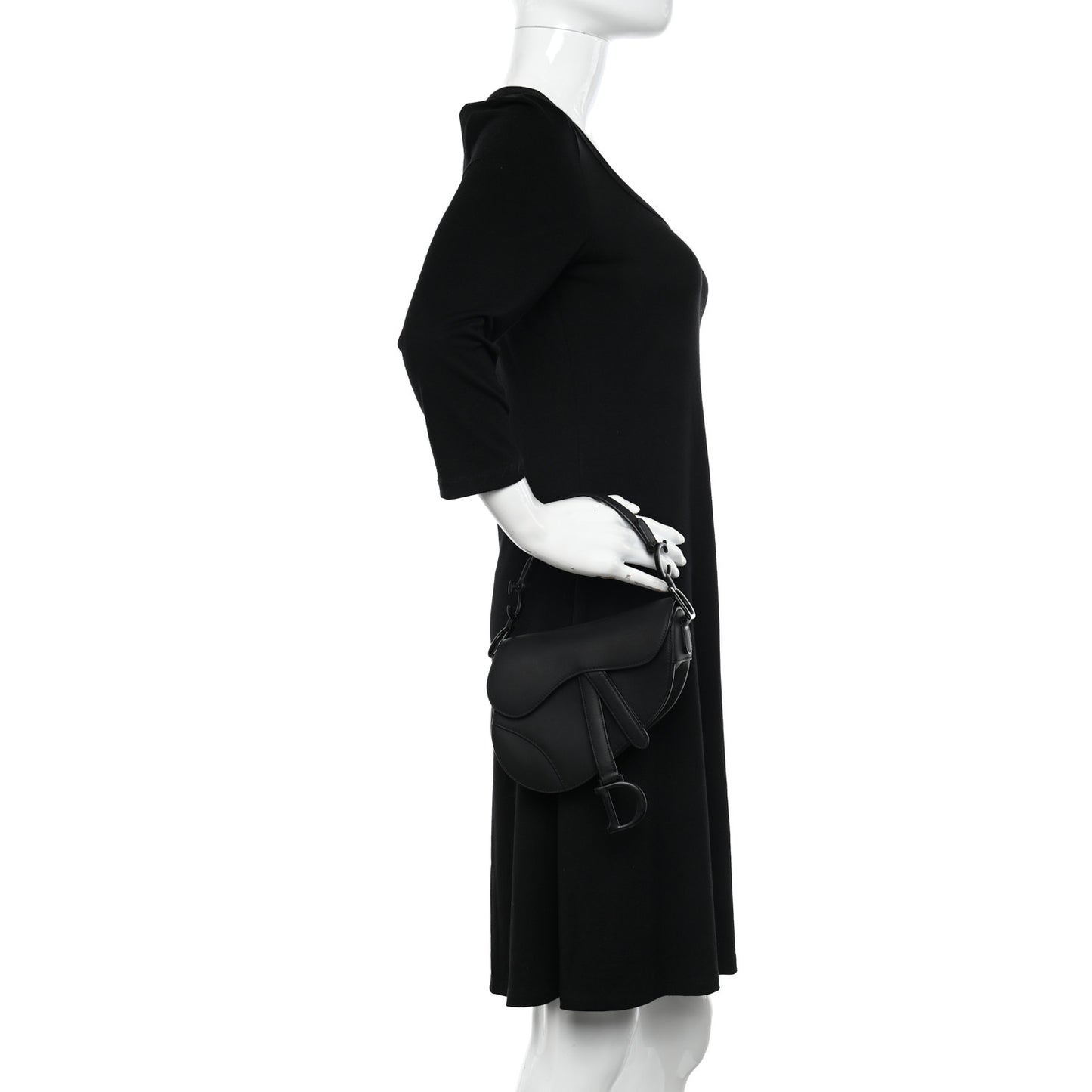Ultra Matte Calfskin Mini Saddle Bag Black