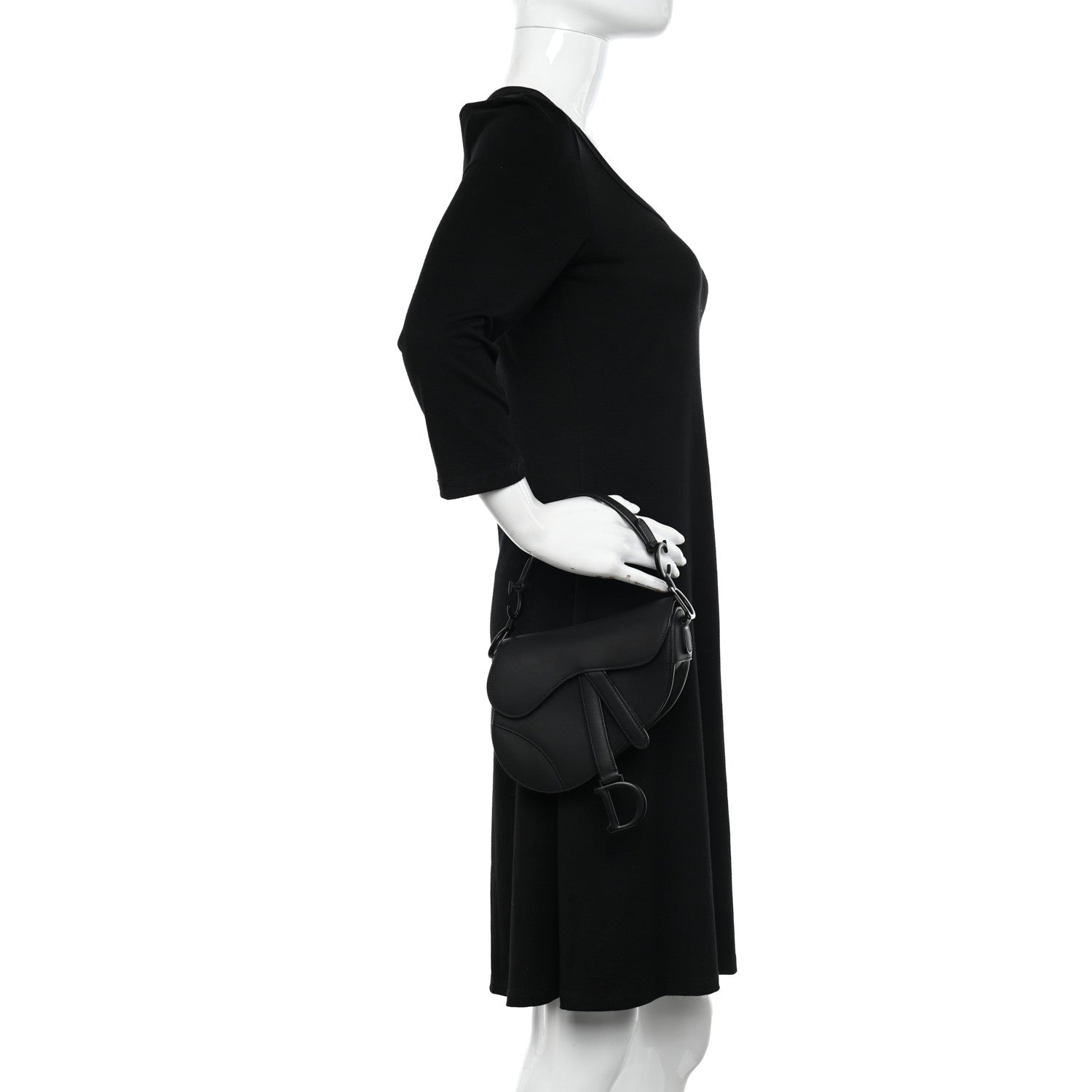 Christian Dior Ultra Matte Calfskin Mini Saddle Bag Black 2 of 9