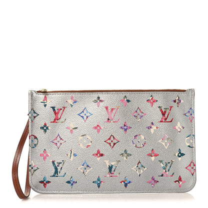 Louis Vuitton Metallic Monogram LV Garden Neverfull MM GM Pochette Silver 1 of 6