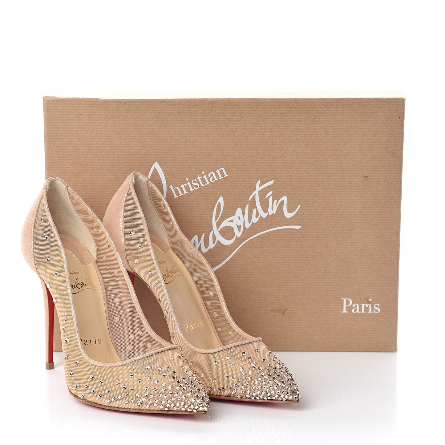 Suede Silk Crystal Strass Follies 100 Pumps 35.5 Version Light Silk