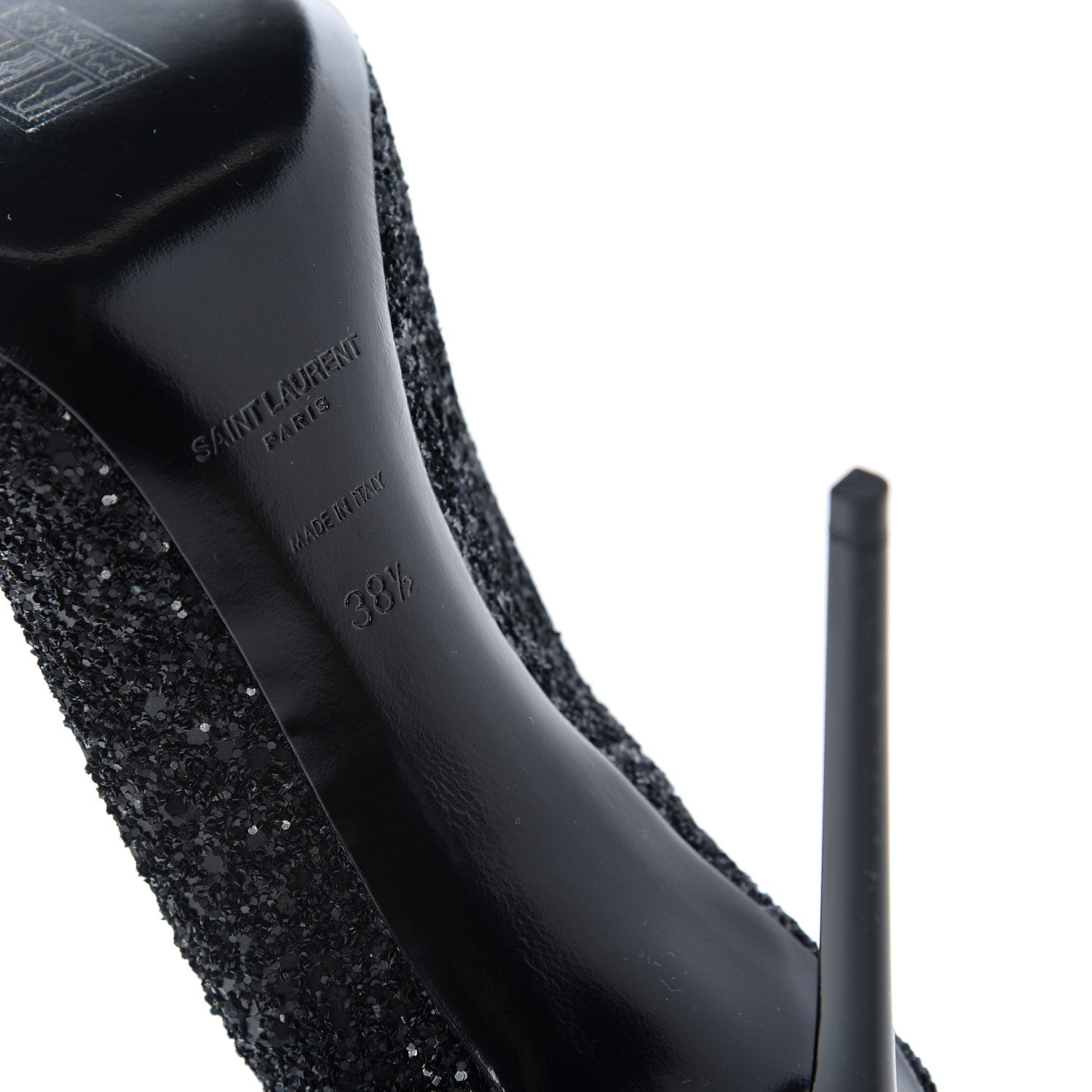 Saint Laurent Glitter Zoe 105 Pumps 38.5 Black 9 of 9