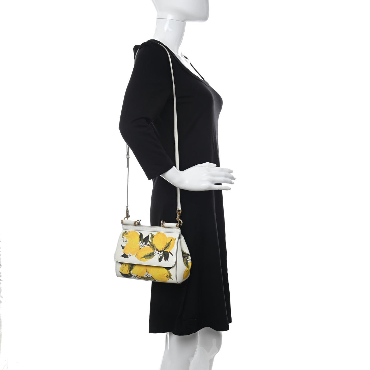 Dauphine Lemon Print Mini Miss Sicily Satchel White