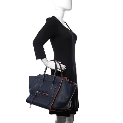 Celine Baby Grained Calfskin Medium Phantom Luggage Midnight 2 of 9