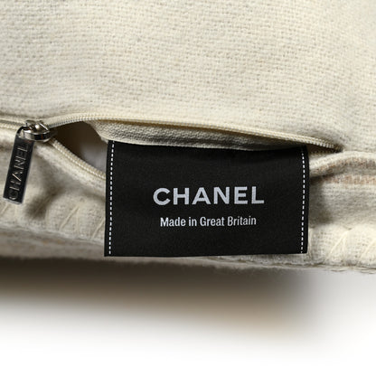 Chanel Merino Wool Cashmere CC Pillow Beige Off White 3 of 3