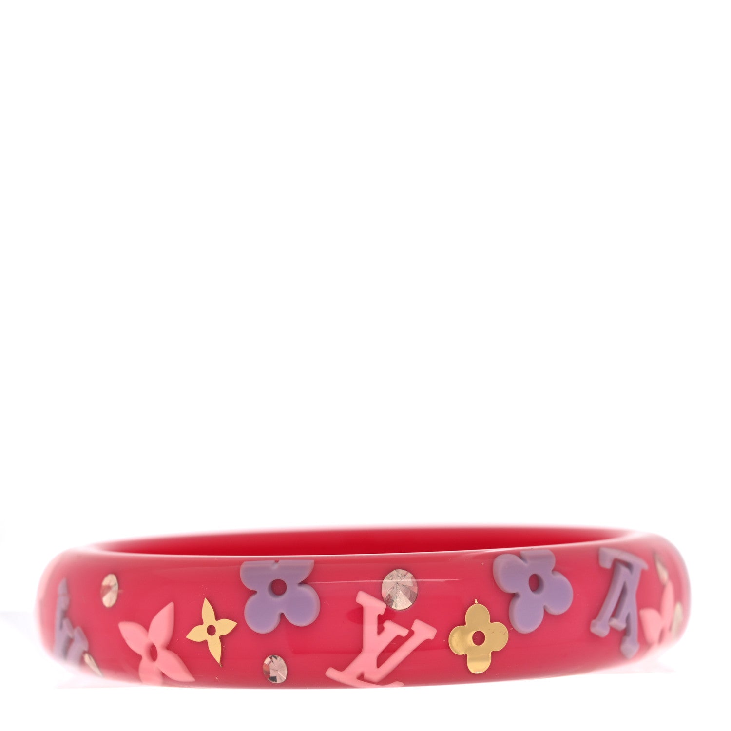 Louis Vuitton Resin Swarovski Large Inclusion Bracelet GM Rose Pop 3 of 5