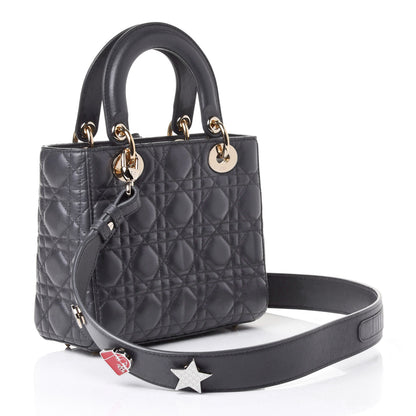 Christian Dior Lambskin Cannage Small Lucky Badges My Lady Dior Dark Grey 2 of 4