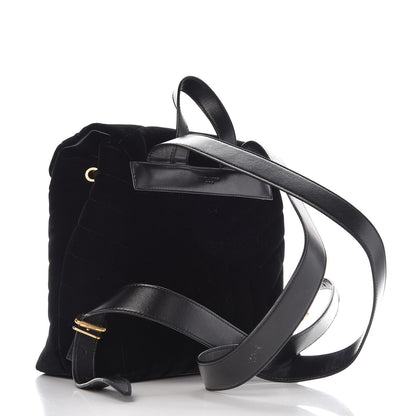 Saint Laurent Velvet Y Quilted Monogram Small Loulou Backpack Black 3 of 8