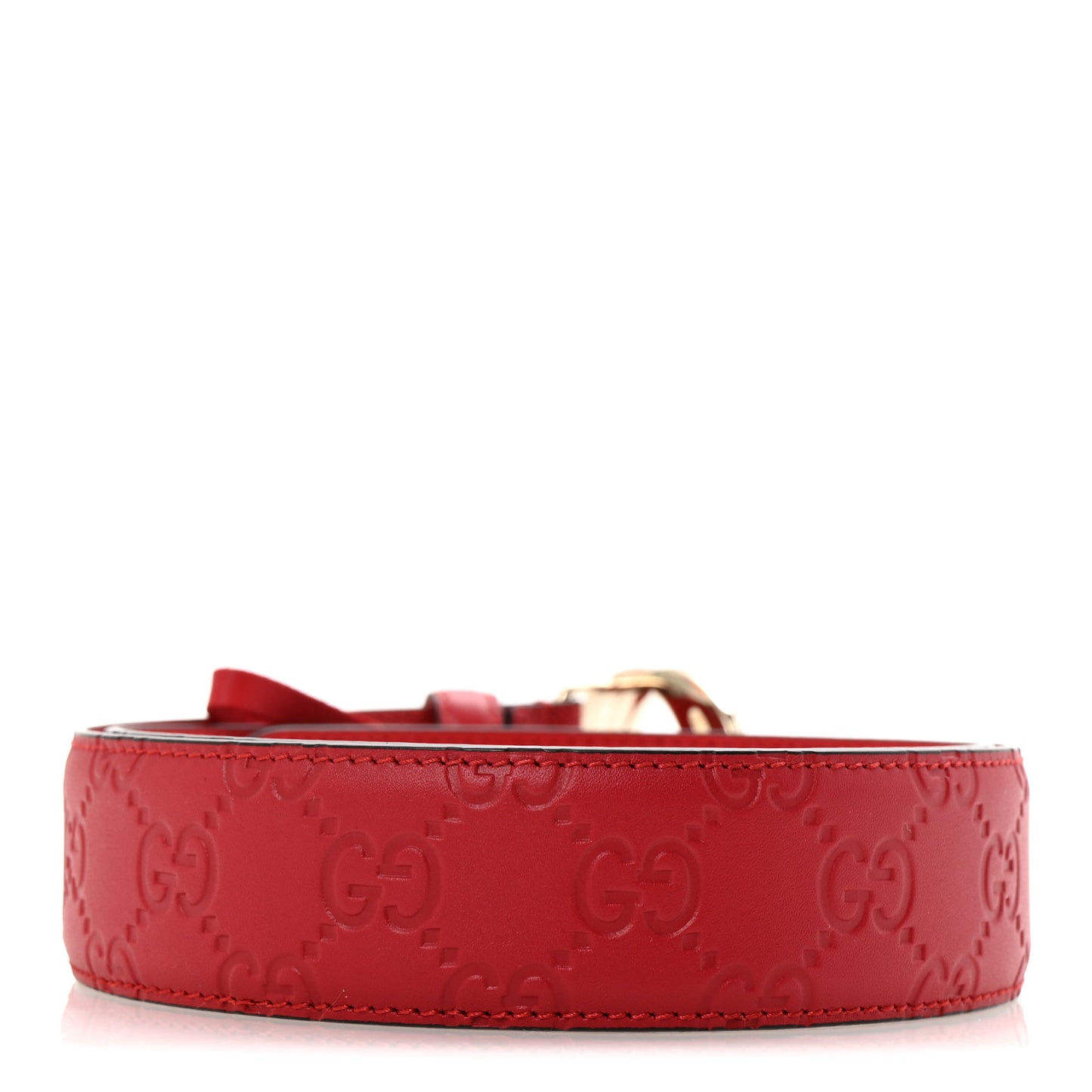 Guccissima Signature Interlocking G 37mm Belt 85 34 Hibiscus Red