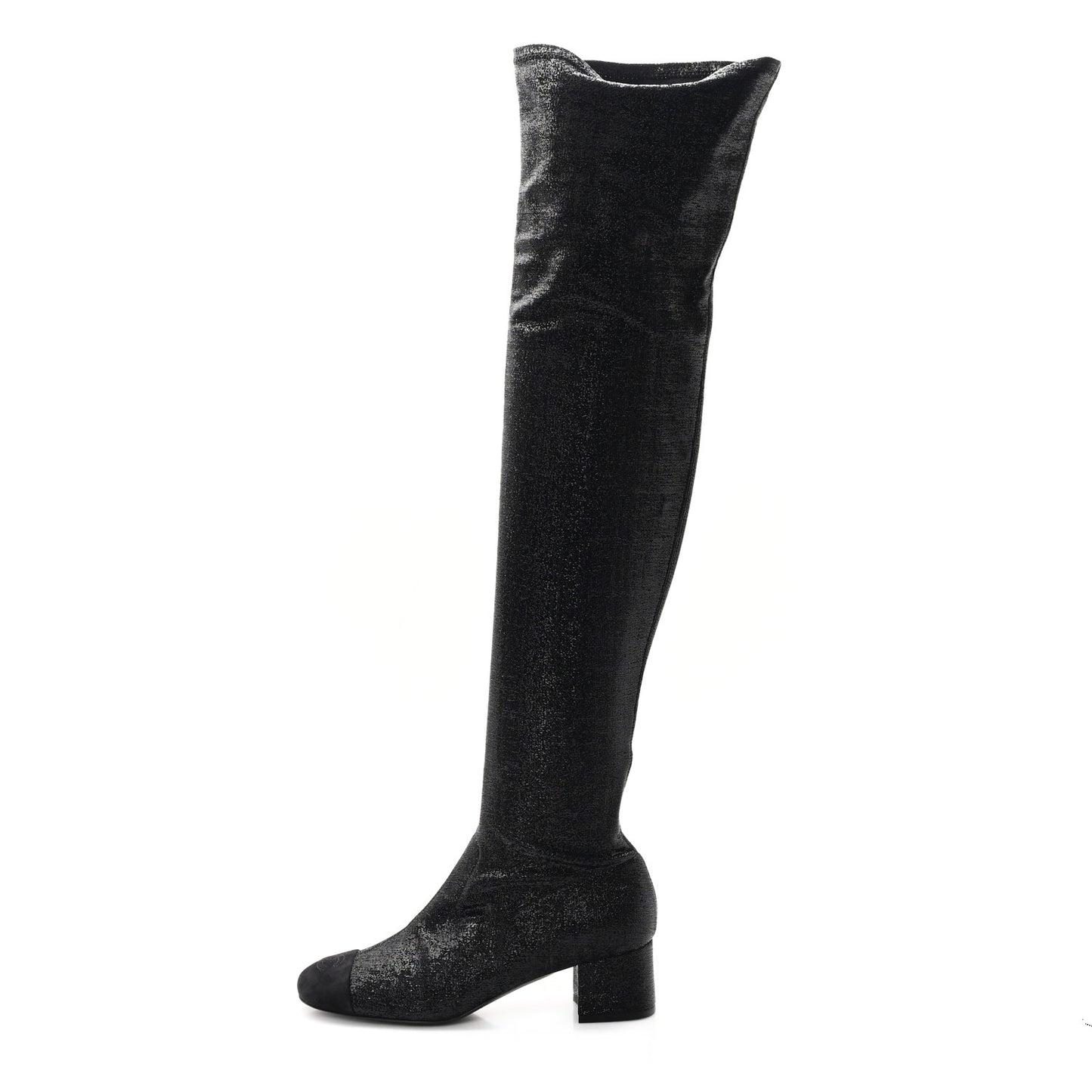 Glitter High Boots 37 Black