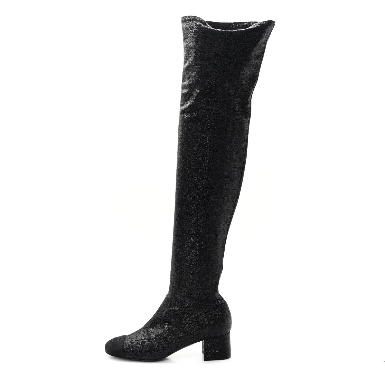Chanel Glitter High Boots 37 Black 1 of 6