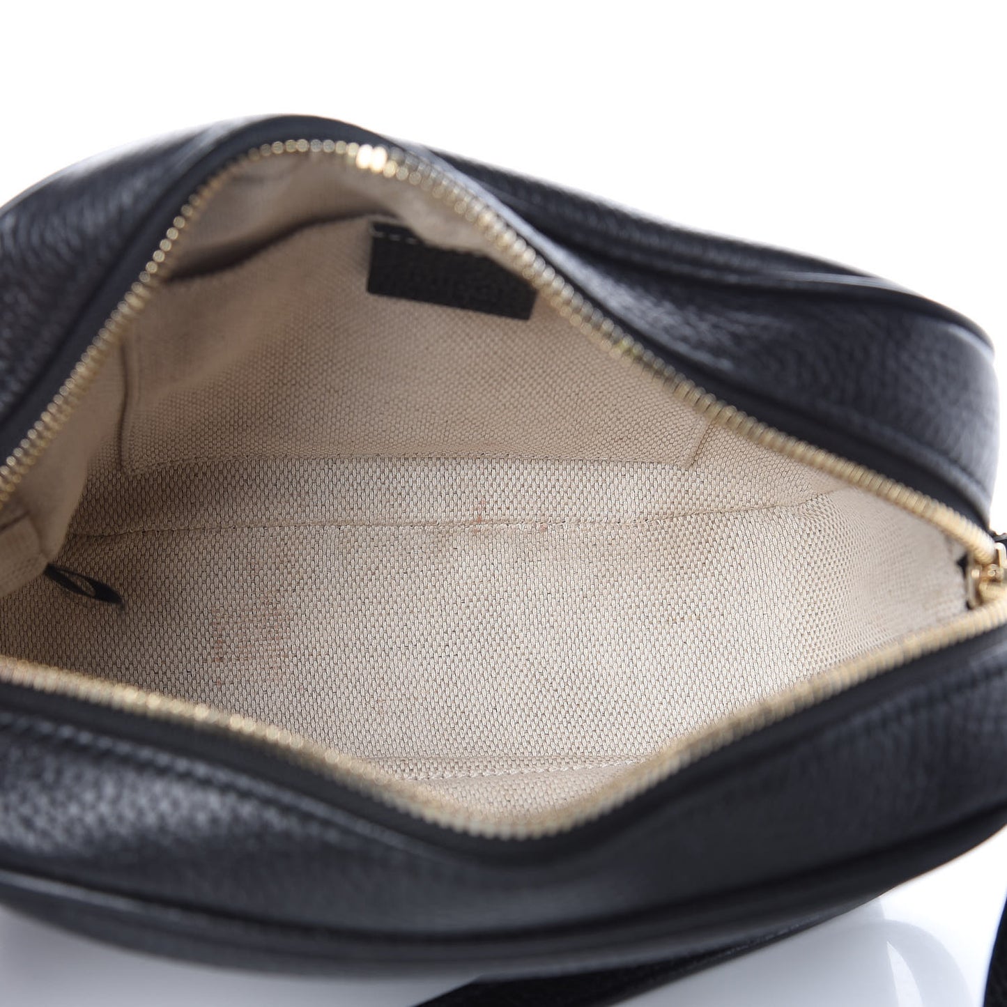 Pebbled Calfskin Small Soho Disco Bag Black