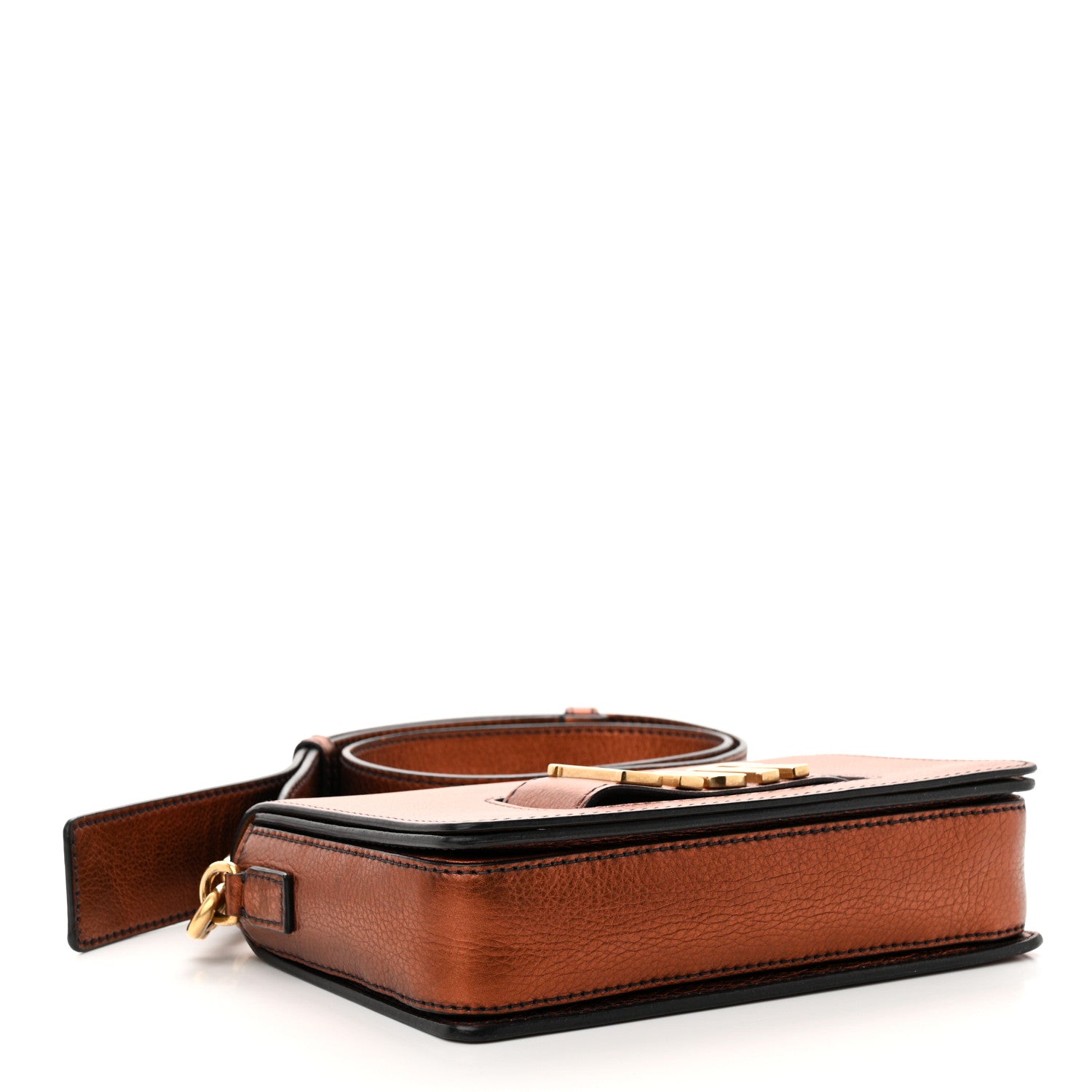 Christian Dior Metallic Grained Calfskin Dio(r)evolution Flap Bag Deep Orange 4 of 13