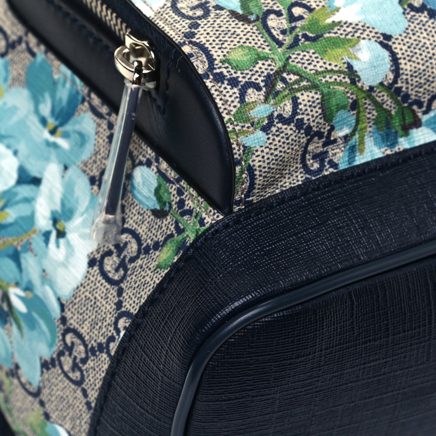 GG Supreme Monogram Blooms Small Day Backpack Blue