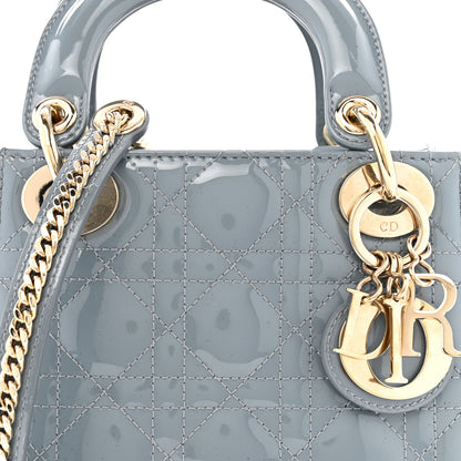 Christian Dior Patent Cannage Mini Lady Dior Grey Stone 8 of 12