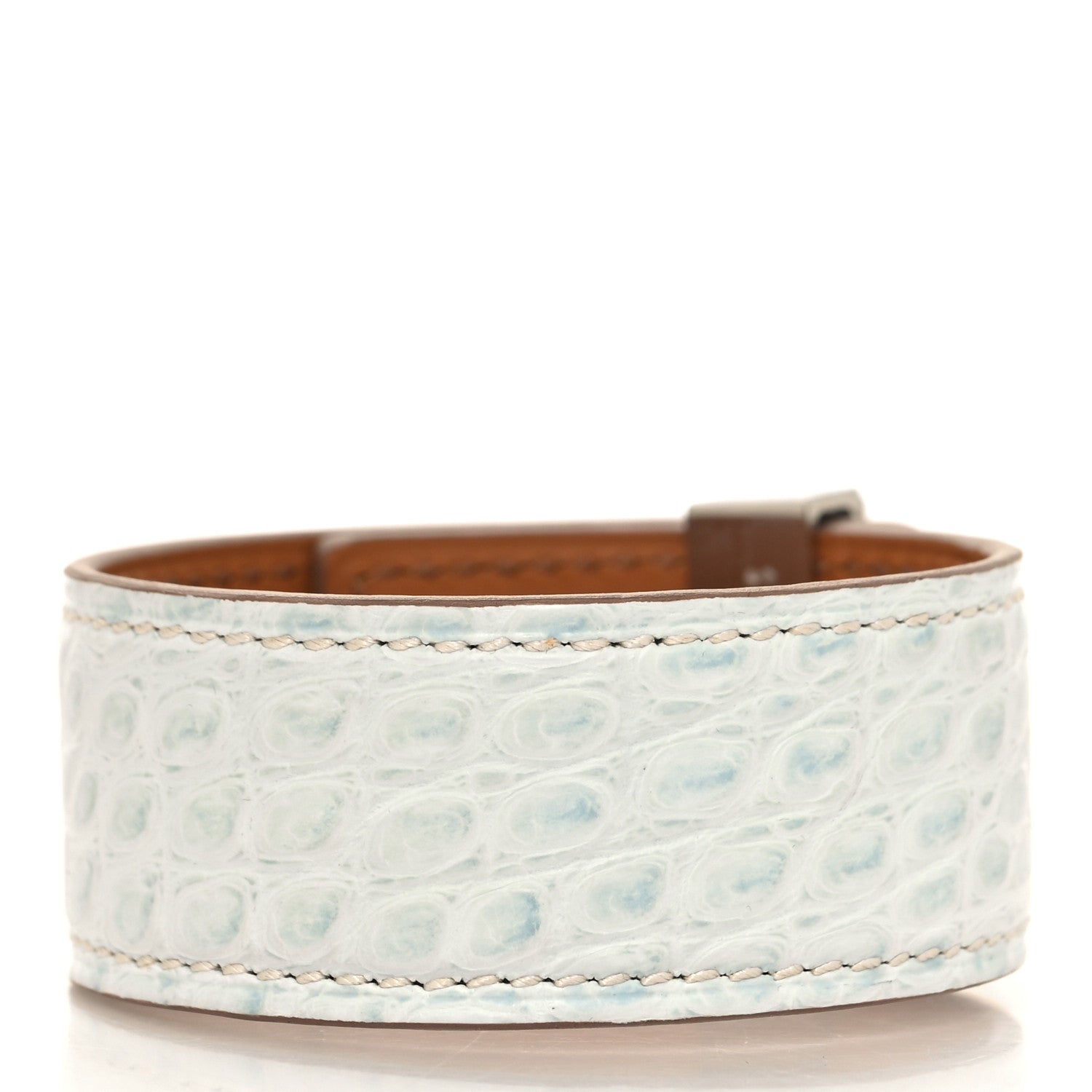 Hermes Matte Alligator Collier de Chien CDC 24 Bracelet T2 Bleu Brume 3 of 5
